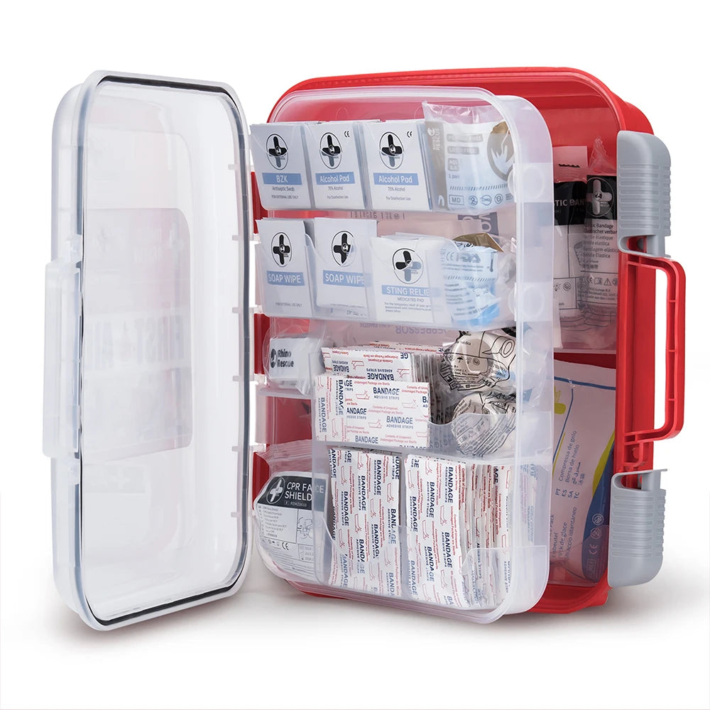 RHINO RESCUE 350 Pieces OSHA All-Purpose First Aid Kit, Home & Office Professional Medical Supplies, for Emergency, School