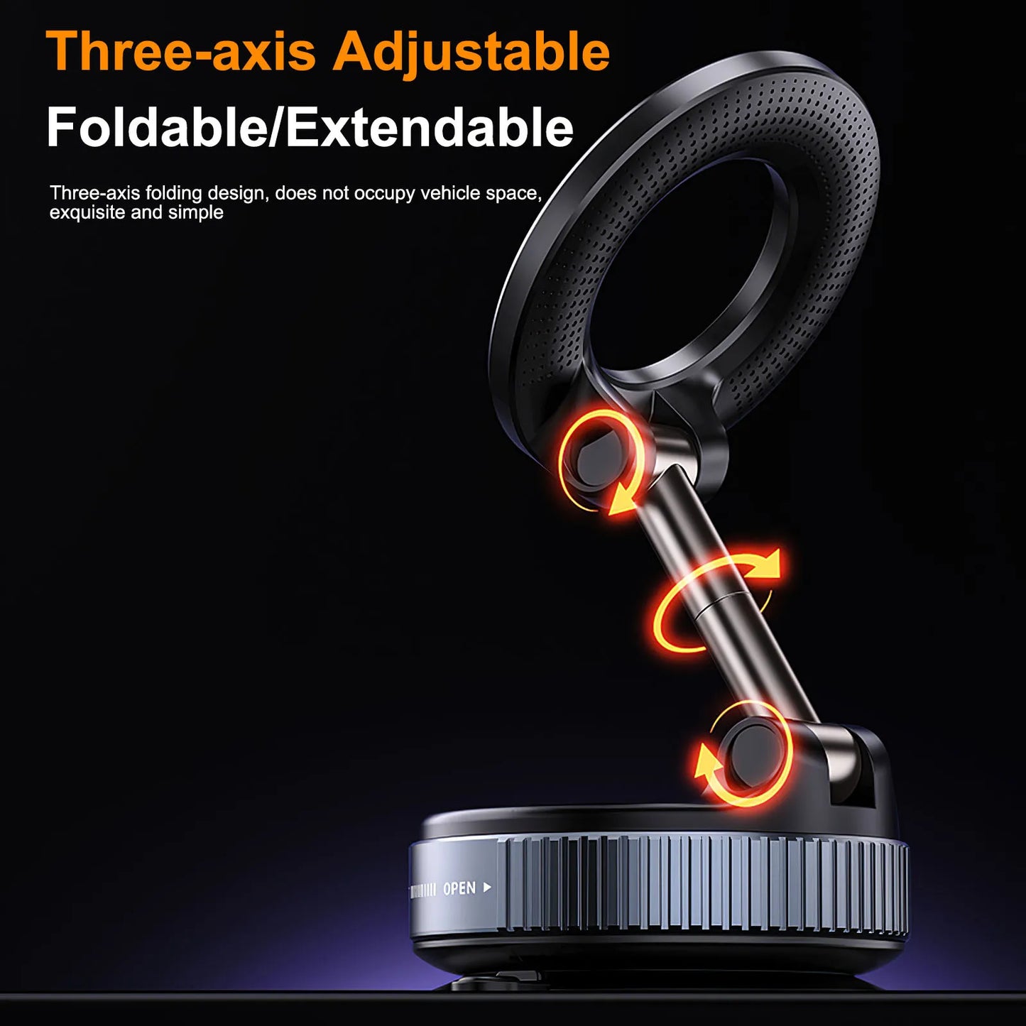 K007 Strong Magnetic Phone Holder Foldable Design 360° Adjustable Vacuum Car Mount For Car Desk Bathroom Magnetic Bracket