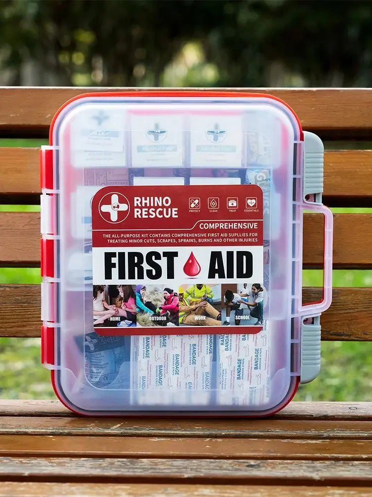 RHINO RESCUE 350 Pieces OSHA All-Purpose First Aid Kit, Home & Office Professional Medical Supplies, for Emergency, School