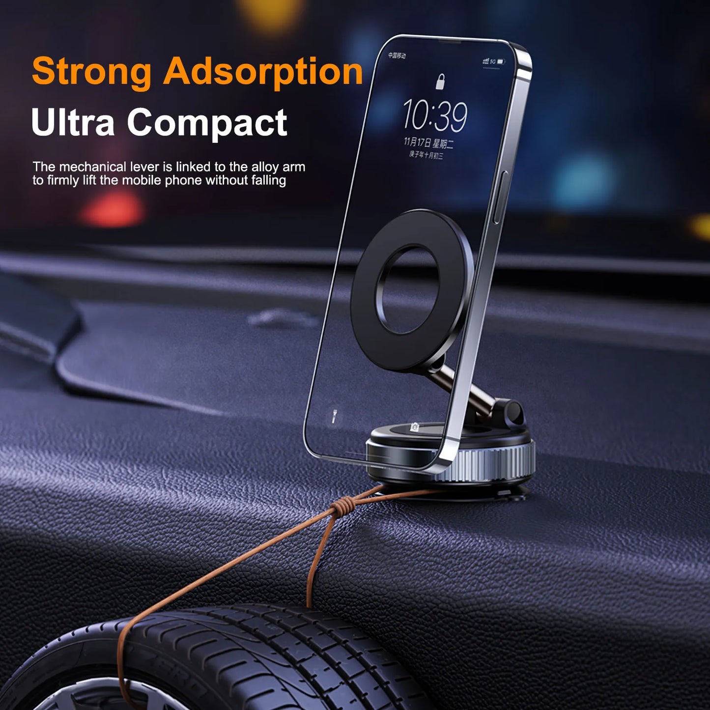 K007 Strong Magnetic Phone Holder Foldable Design 360° Adjustable Vacuum Car Mount For Car Desk Bathroom Magnetic Bracket