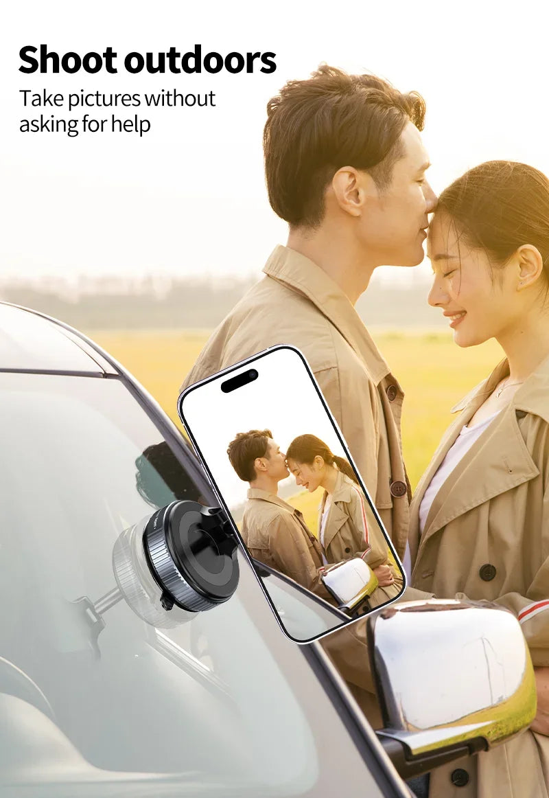 K007 Strong Magnetic Phone Holder Foldable Design 360° Adjustable Vacuum Car Mount For Car Desk Bathroom Magnetic Bracket