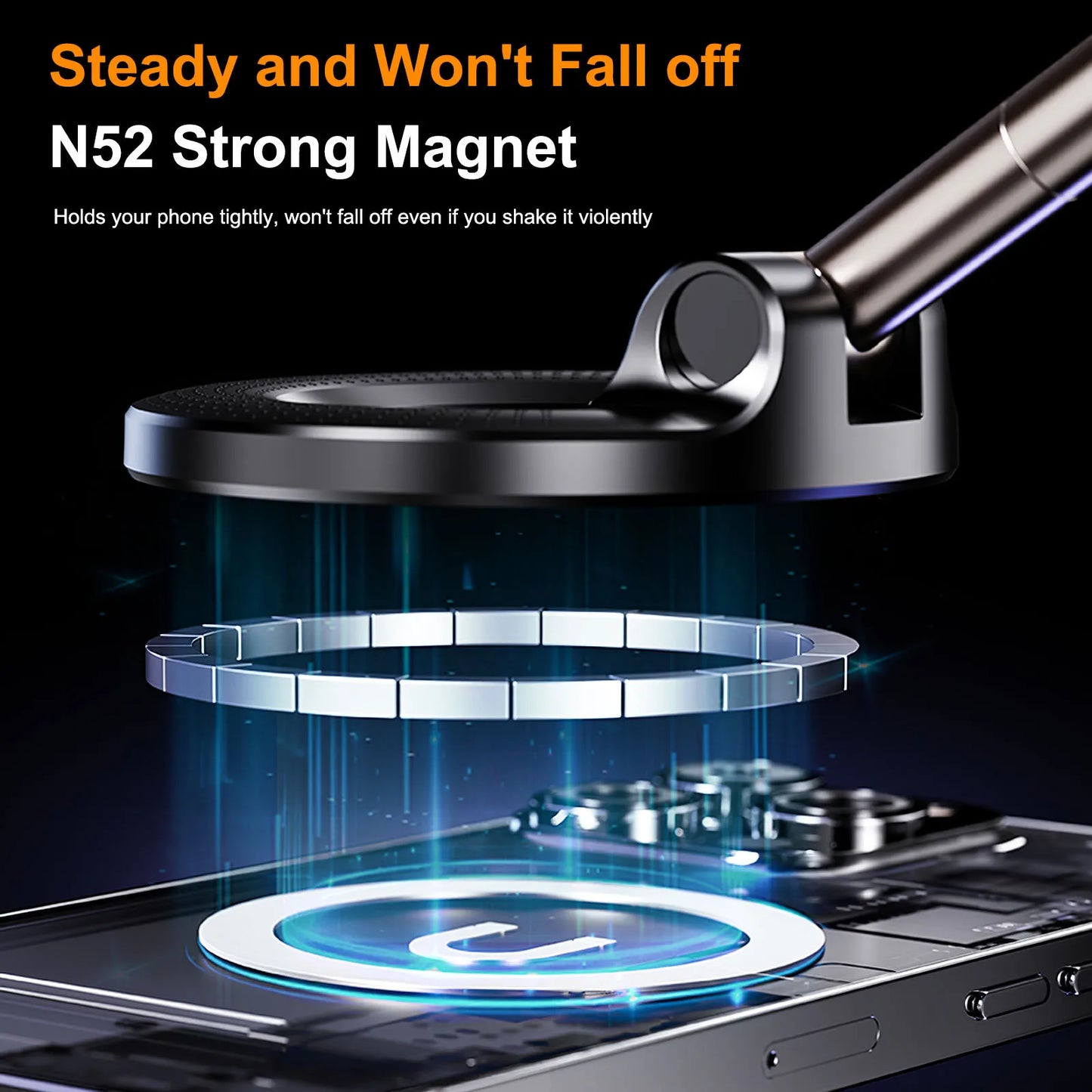 K007 Strong Magnetic Phone Holder Foldable Design 360° Adjustable Vacuum Car Mount For Car Desk Bathroom Magnetic Bracket