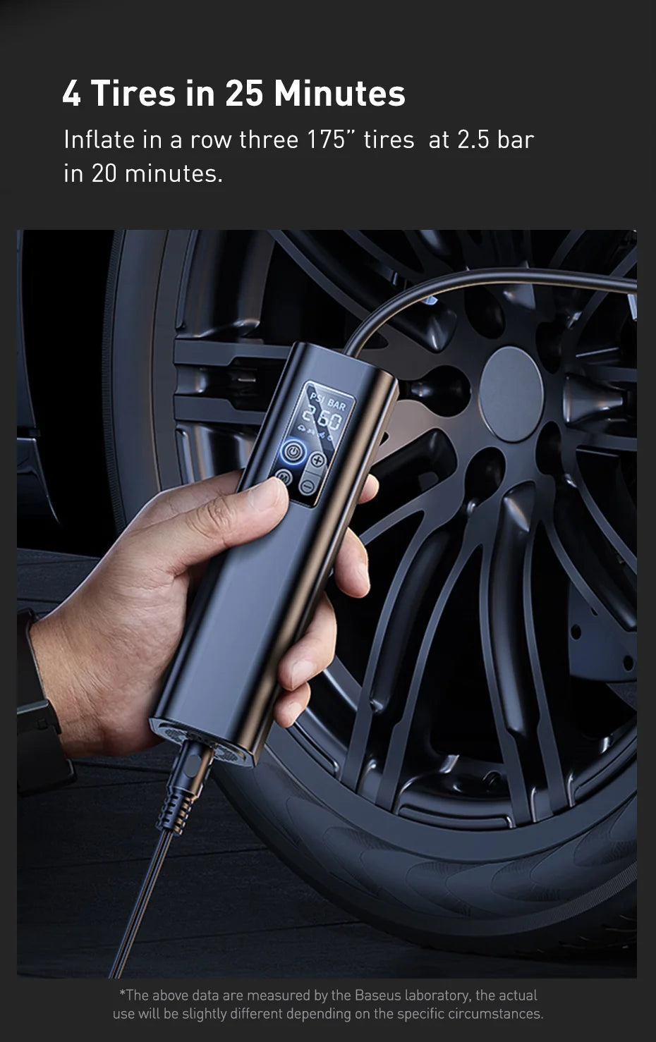 Mini Car Air Compressor , Smart Digital Inflatable Pump For Car Bicycle Boat Air Pump