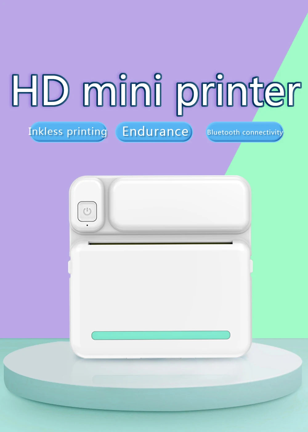 Portable Mini Bluetooth Wrong Printer Mobile Phone Photo Title Note Print Pocket Student Error Label Printer for Children's Gift