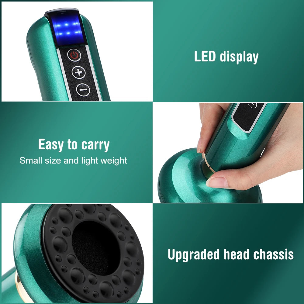 Electric Cupping Massager Vacuum Suction Cup GuaSha Anti Cellulite Beauty Health Scraping Infrared Heat Body Slimming Massage