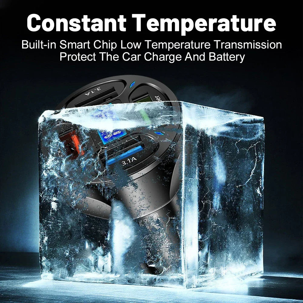 66-250W Car Charger Quick Charge Cigarette Lighter Adapter 2-6 Port USB-C Fast Charging Phone Charger for iPhone Xiaomi Samsung