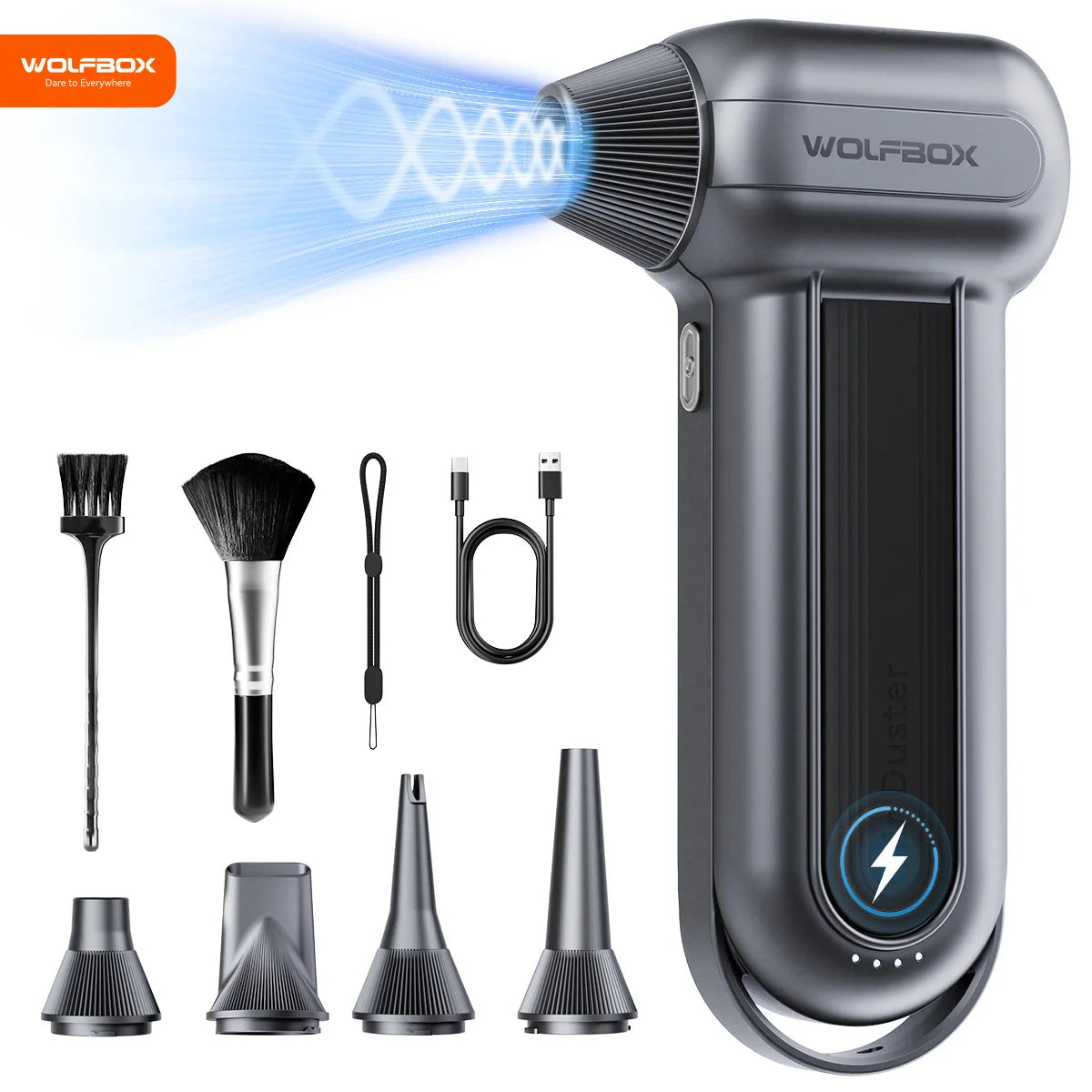 Electric Air Duster Air Blower-150000RPM Super Power, Rechargeable 3-Gear Brushless Motor for Car/PC/Home/Outdoor