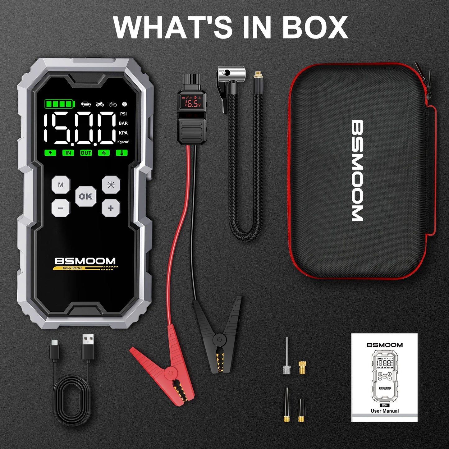 150PSI Air Pump Car Battery Emergency Boosters 7000A Car Jump Starter Power Bank Portable Starting Device Car Starter New
