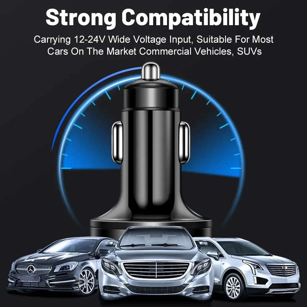 66-250W Car Charger Quick Charge Cigarette Lighter Adapter 2-6 Port USB-C Fast Charging Phone Charger for iPhone Xiaomi Samsung