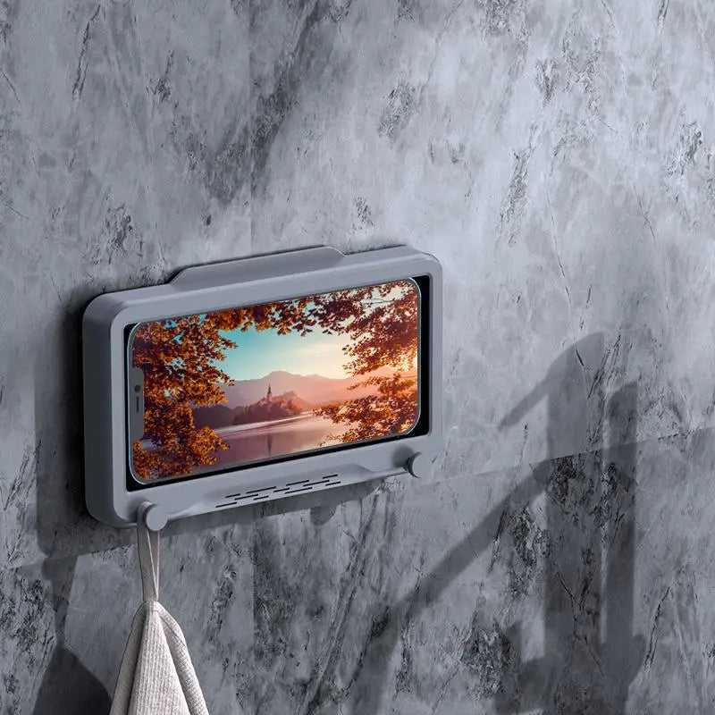New Rotation Waterproof Bathroom Phone Wall Mount Holder Adjustable Shower Phone Case Stick on Wall Bathroom Toilet Phone Holder