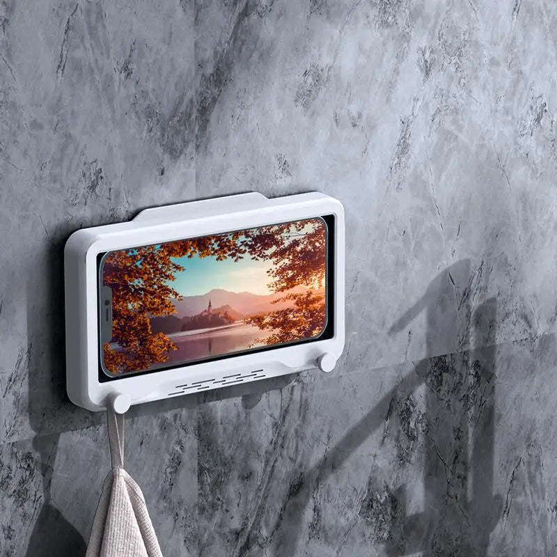 New Rotation Waterproof Bathroom Phone Wall Mount Holder Adjustable Shower Phone Case Stick on Wall Bathroom Toilet Phone Holder