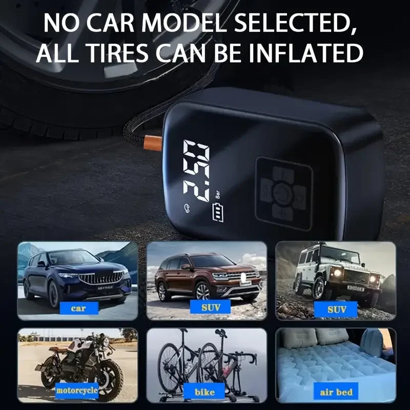 Wireless Car Air Compressor Air Pump Electric Tire Inflator Pump for Motorcycle Bicycle Boat AUTO Tyre Balls Inflatable
