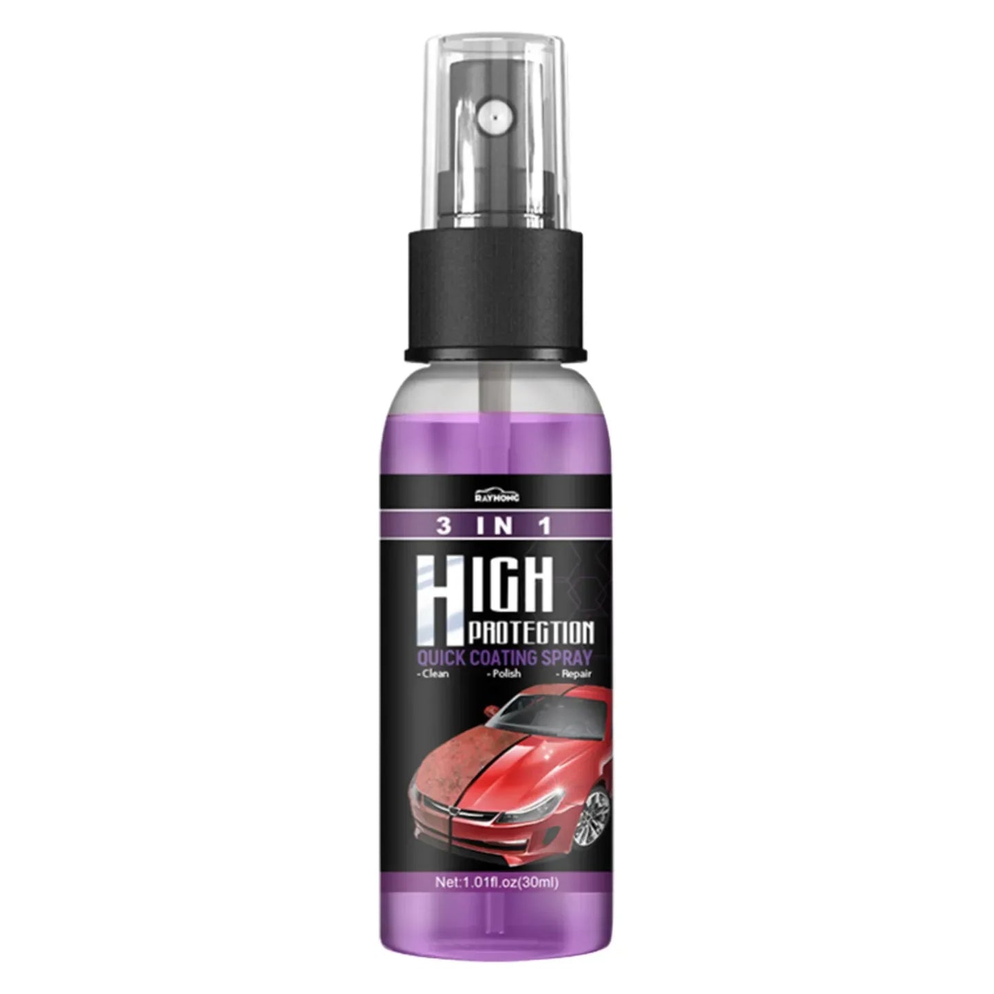 3 In 1 Rapid Ceramic Coating Fortify Car Wax Polish Spray Hydrophobic Intense Gloss Shine For Glass&Wheels&Paint Sealant Detail
