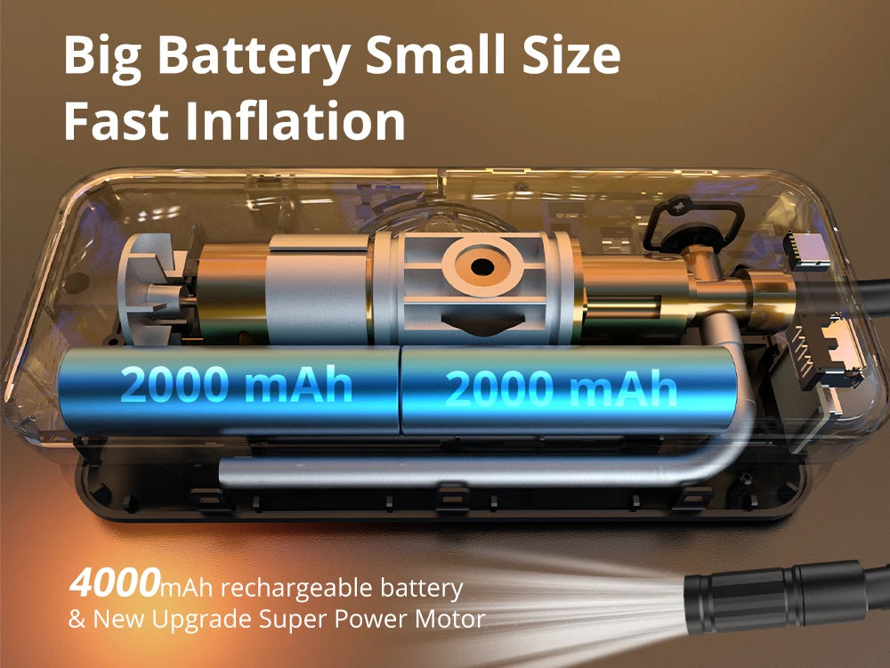 Portable Tire Inflator Rechargeable Electric Inflator For Car  Bicycle Digital Air Compressor Football Ball Inflator Pump