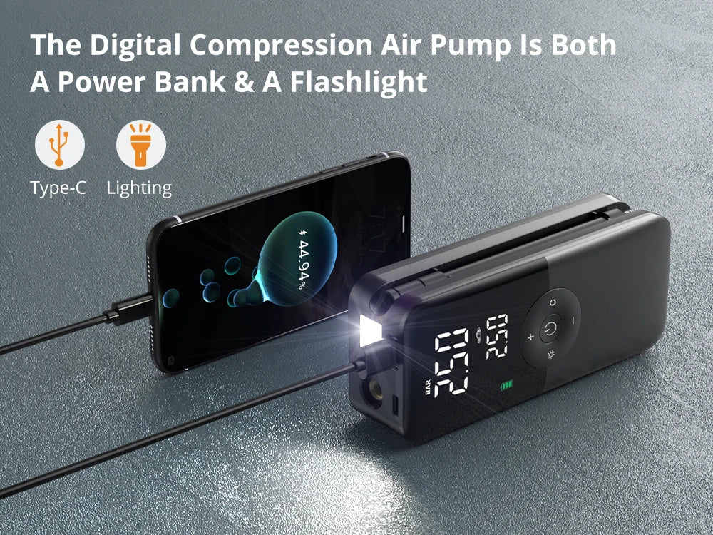Portable Tire Inflator Rechargeable Electric Inflator For Car  Bicycle Digital Air Compressor Football Ball Inflator Pump